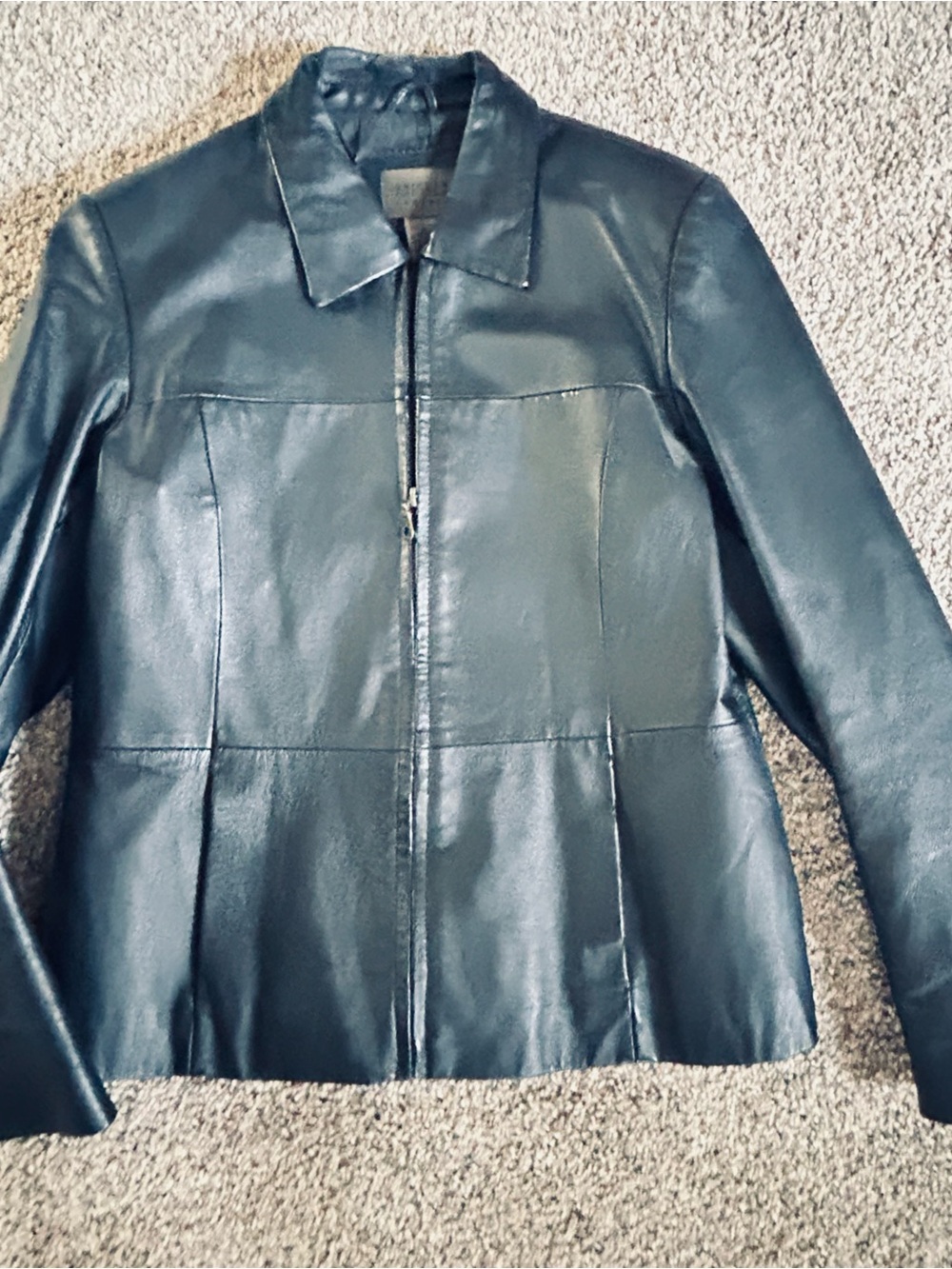 JohnPaulRichard Black Leather Zip-Front Women's Jacket